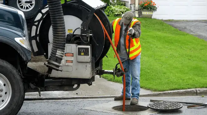 Technician using specialized drainage equipment for sewer line cleaning and foundation protection in Honolulu, HI